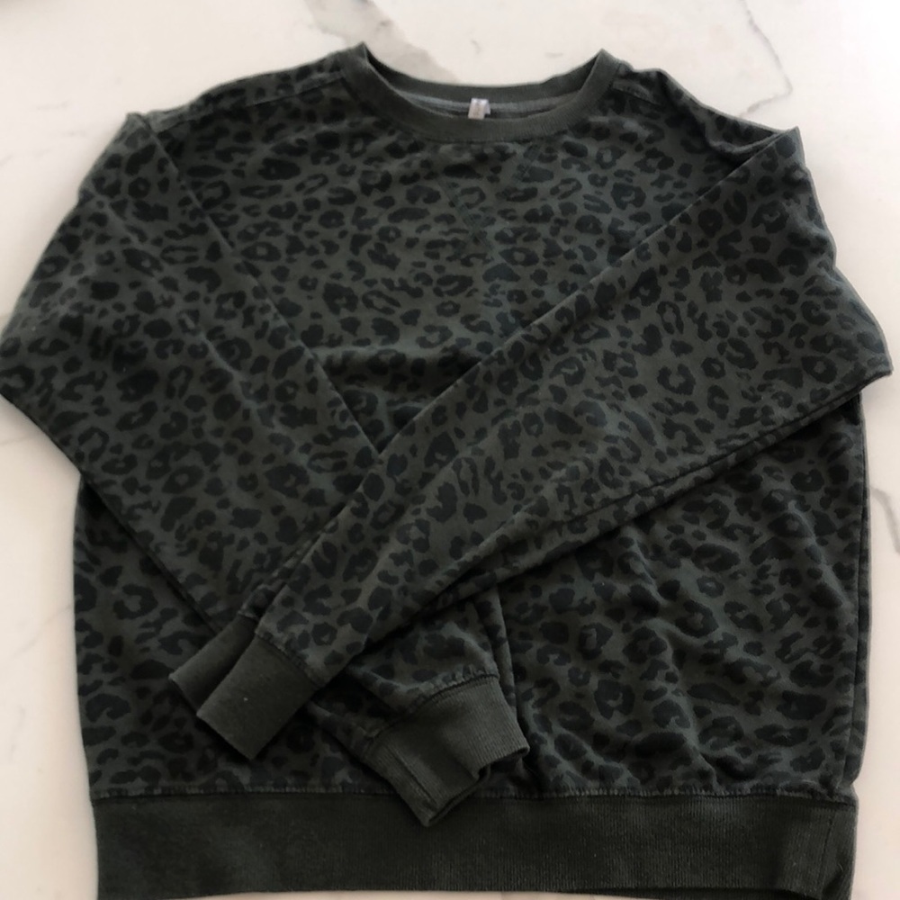Green Cheeta Print Sweater